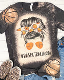 Basketball Mom Bleached T-Shirt