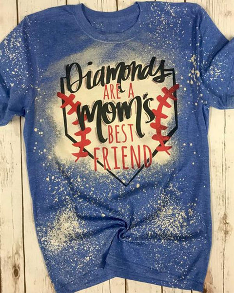 Blue Casual Bleach Short Sleeve Shirt