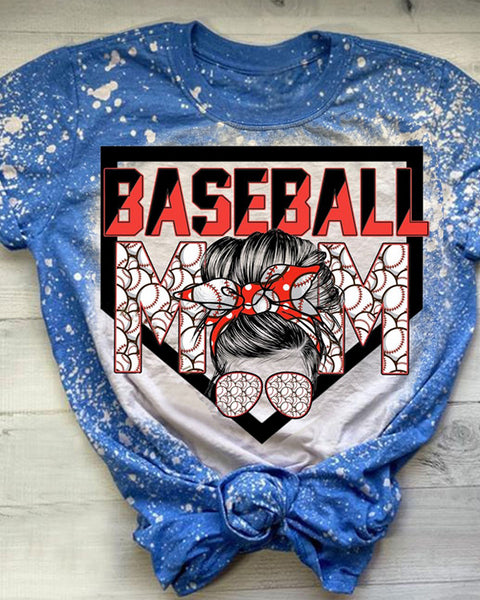 Baseball Mom Bleached T-Shirt