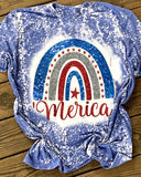 Merica Rainbow Bleached T-Shirt