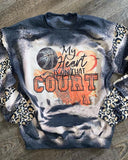 Basketball Mom Bleached Sweatshirt