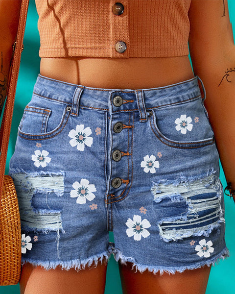 GYPSY Mid-rise Distressed Denim Shorts