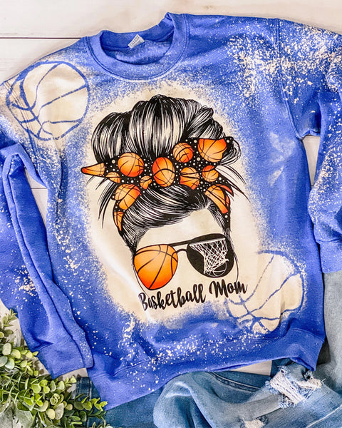 Basketball Mom Bleached Sweatshirt