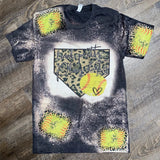 Baseball Mom Cheetah Bleached Shirt