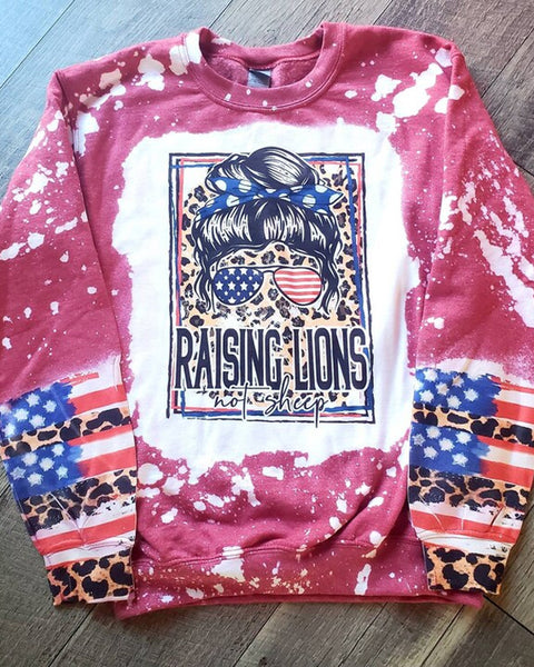 Raising Lions Not Sheep Bleached Sweatshirt