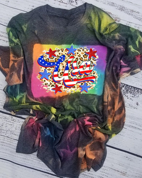 USA Tie Dye Bleached Shirt
