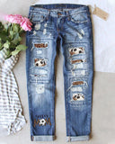 LEOPARD SOCCER CASUAL JEANS