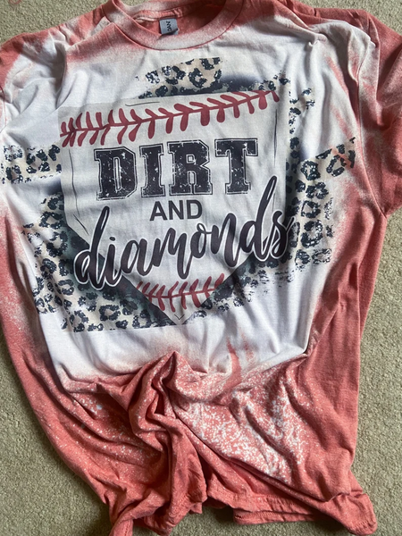 Dirt And Diamonds Baseball Print Sleeve Tee
