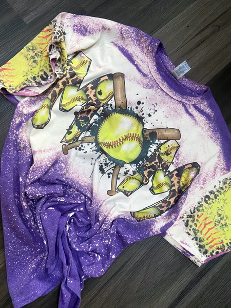 Softball Mom Bleached Shirt