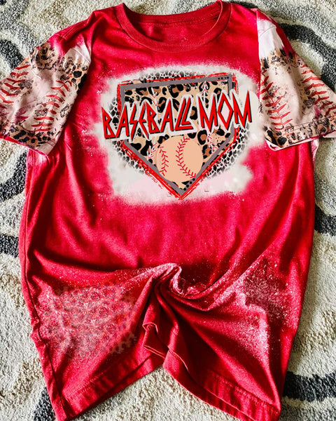 Baseball Mom Bleached T-Shirt