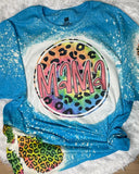 Mama Leopard Bleach Print T-Shirt
