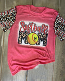Softball Mom Bleached Shirt