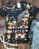 USA Flag Print Casual Tee