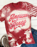 American Honey Bleached Print Short-sleeved T-shirt