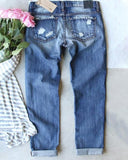 Check Casual Straight Jeans