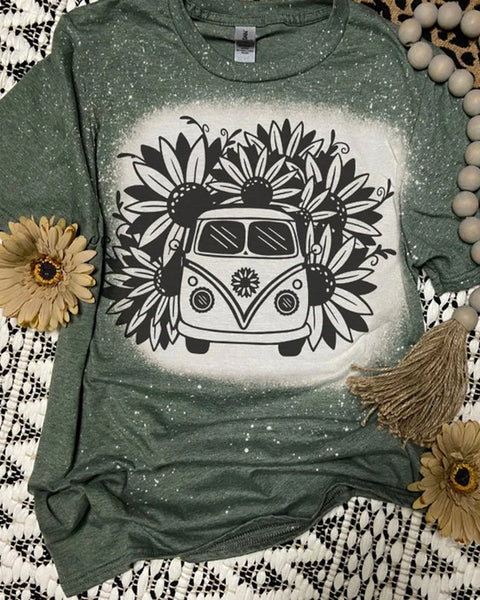 Sunflowers Bleached Unisex Tee