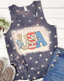 American Flag Bleach Print Tank Top