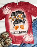 Basketball Mom Bleached T-Shirt