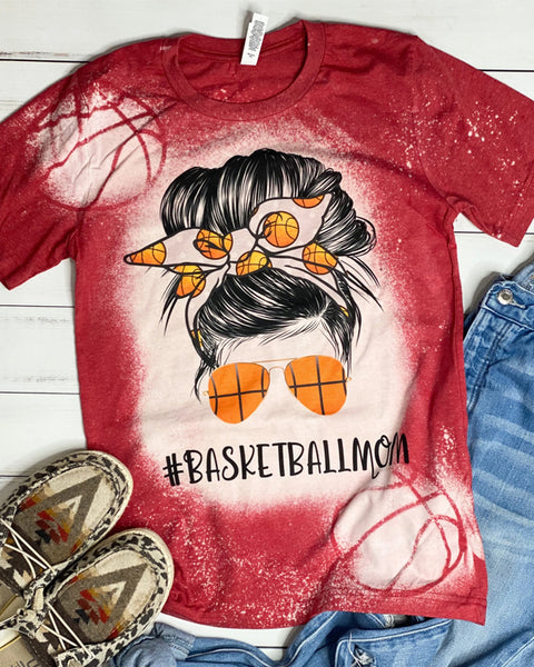 Basketball Mom Bleached T-Shirt