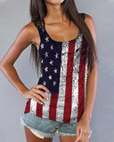 Lace Splicing American Flag Tank