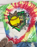 Softball Mom Tie Dye Bleached Shirt
