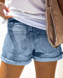 RIPPED DENIM SHORTS