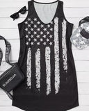 American Flag Star Striped Tank Mini Dress