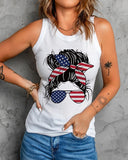  PORTRAIT FLAG PATTERN TANK TOP