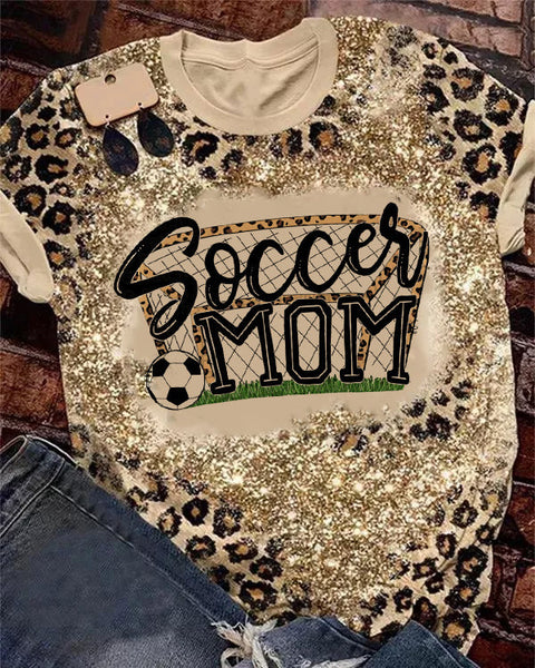 Soccer Mom With Leopard Print Tee