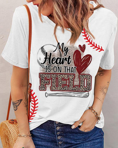 Baseball Print Casual Top
