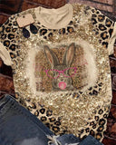 Easter Bunny With Glasses Bleached T-Shirt