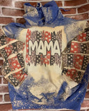 Baseball Leopard Mama Bleached Hooded Sweatshirt