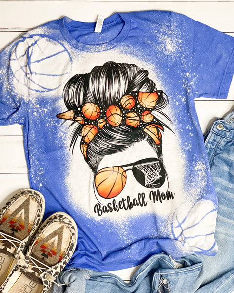 Basketball Mom Bleached T-Shirt
