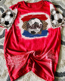 Soccer Bleach Print Casual T-Shirt