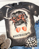 Football Mom Bleached T-Shirt