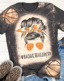 Basketball Mom Bleached T-Shirt