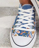 Women's Sneakers Printed Lace-Up Canvas Sneakers