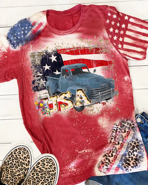 American Flag Bleached T-shirt