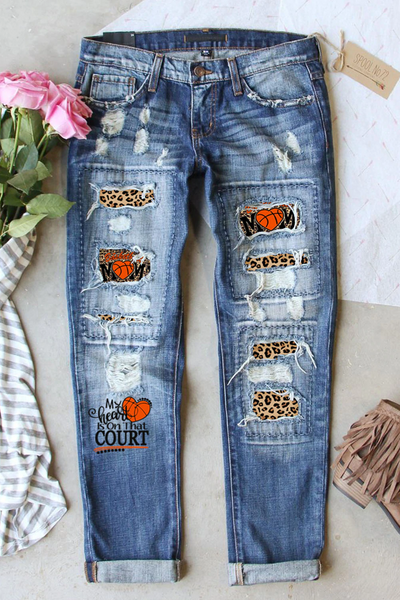 Basketball Printed Jeans